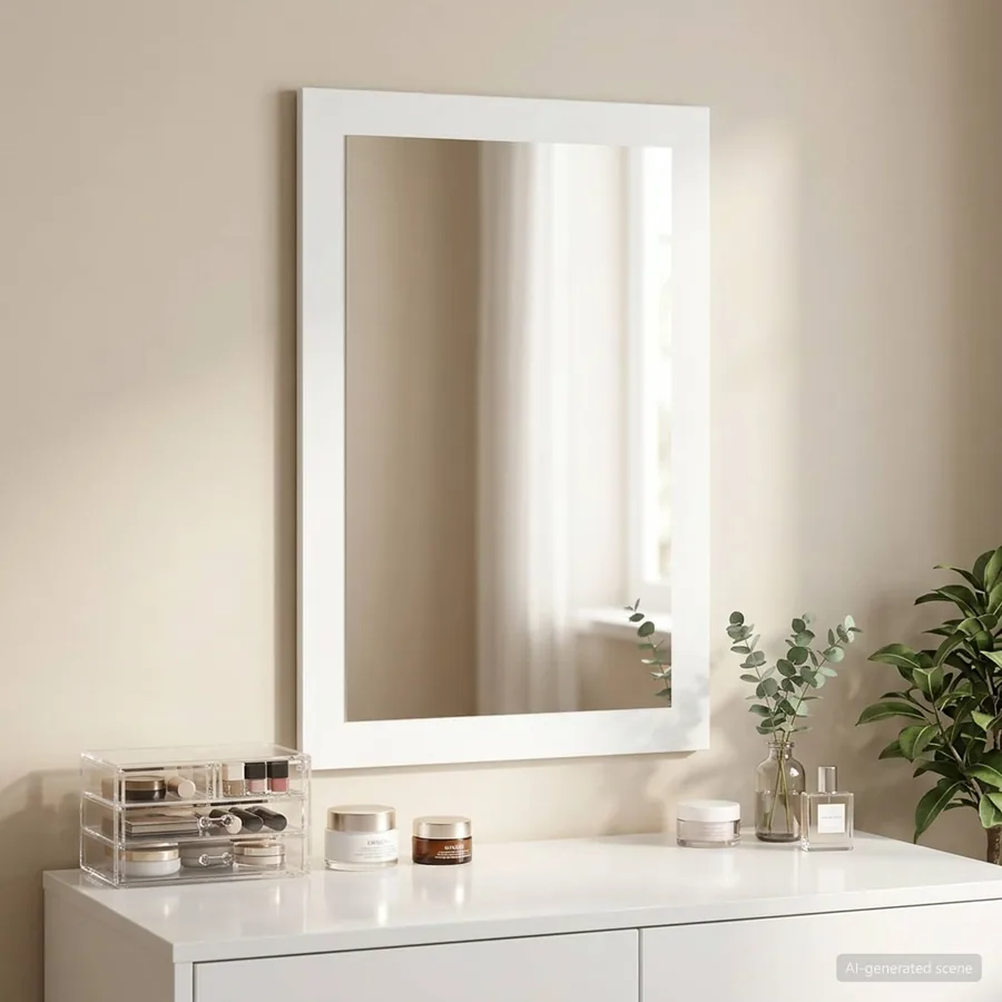 Miroir FAUSKE Blanc 43 x 3,5 x 77 cm Rectangulaire