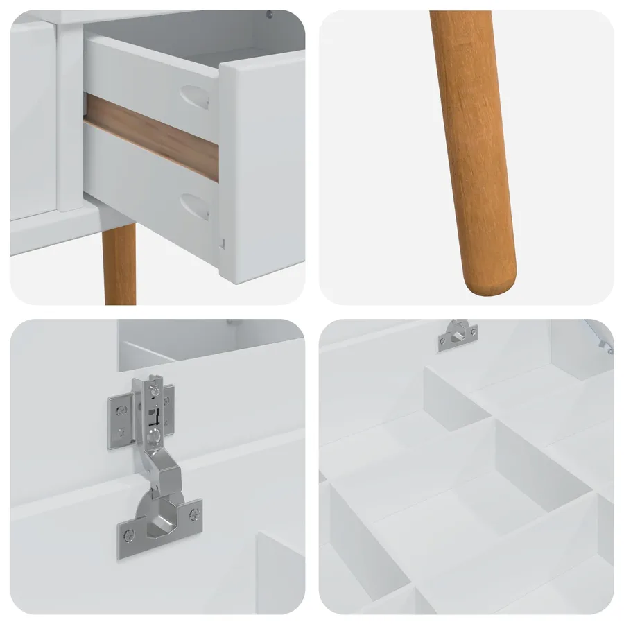 Table de Toilette FAUSKE Blanc 100 x 50 x 78 cm - 6