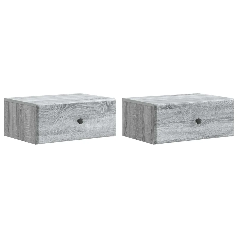 Cabinet de chevet mural 2 pcs Sonoma gris 49 x 34,5 x 20 cm - 2