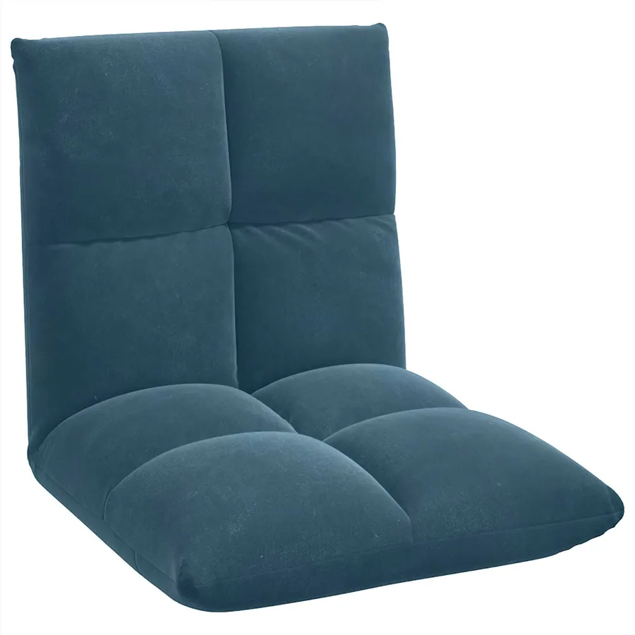 Fauteuil de sol ajustable Bleu Velours - 2