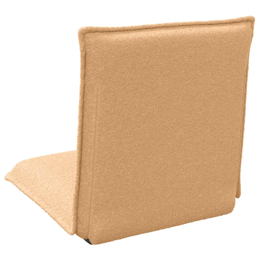 Fauteuil de sol ajustable Beige Tissu en laine de mouton - 6