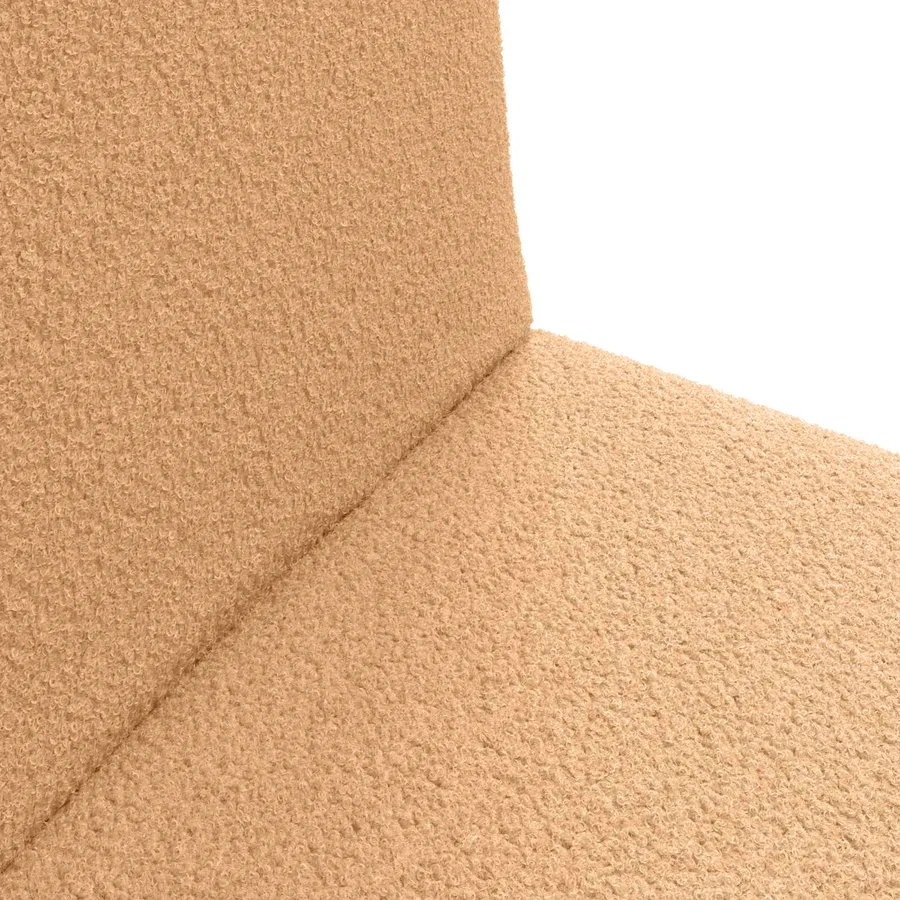 Fauteuil de sol ajustable Beige Tissu en laine de mouton - 7