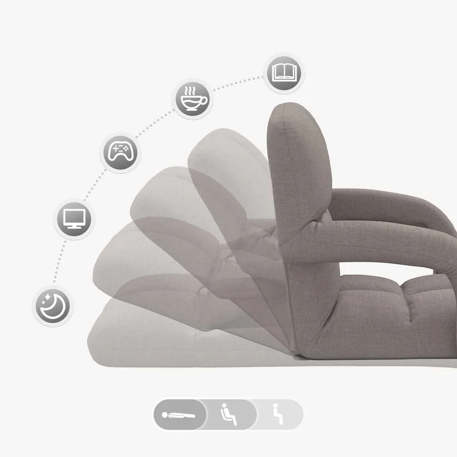 Chaise de sol réglable avec accoudoir - 9