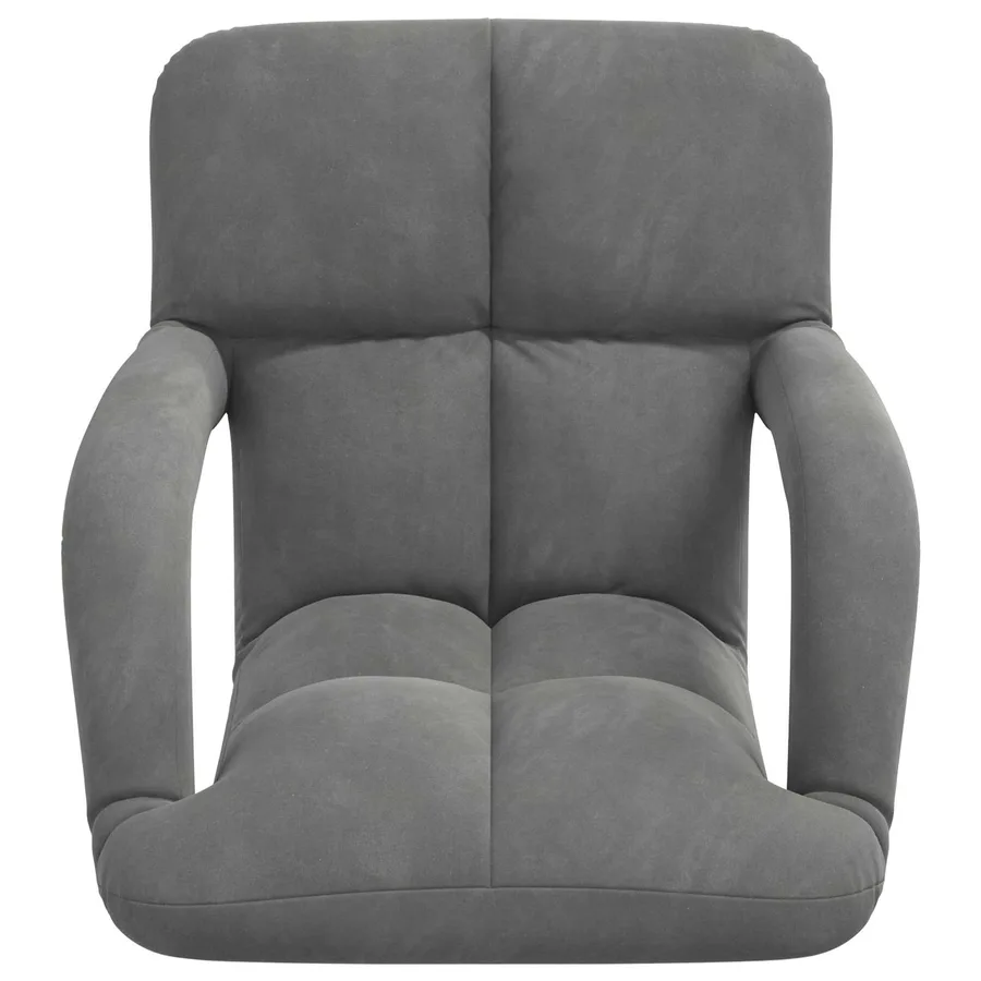 Fauteuil de sol ajustable Gris foncé Velours - 4