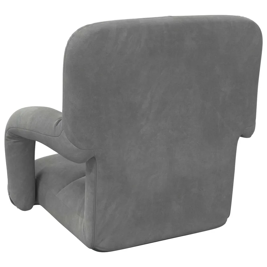 Fauteuil de sol ajustable Gris foncé Velours - 6