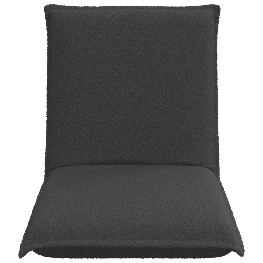 Fauteuil de sol ajustable Gris foncé Tissu en laine de mouton - 4