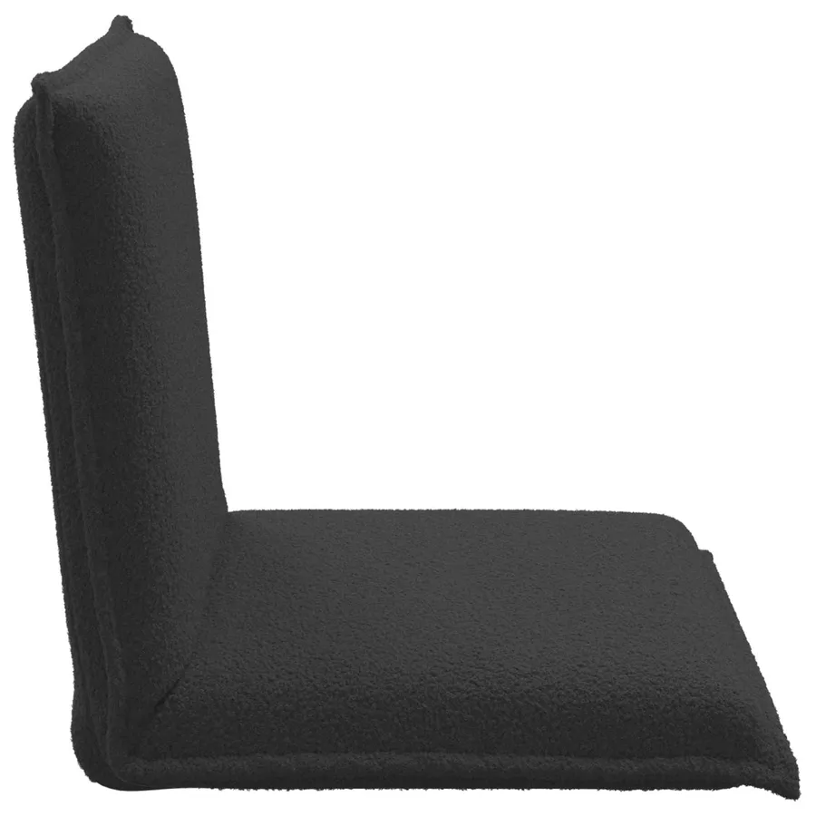 Fauteuil de sol ajustable Gris foncé Tissu en laine de mouton - 5