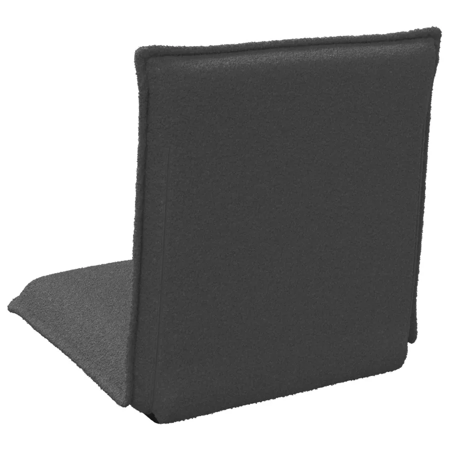 Fauteuil de sol ajustable Gris foncé Tissu en laine de mouton - 6