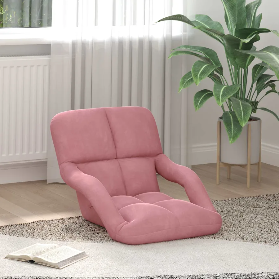 Fauteuil de sol ajustable Rose Velours