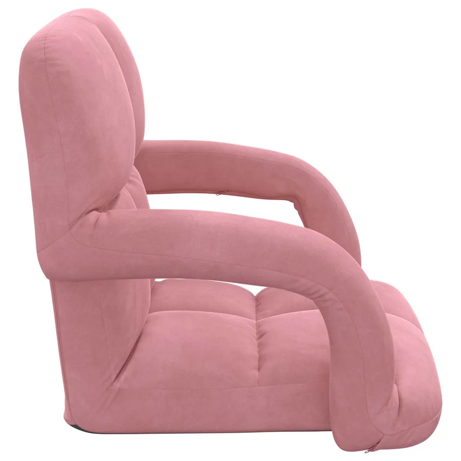 Fauteuil de sol ajustable Rose Velours - 5