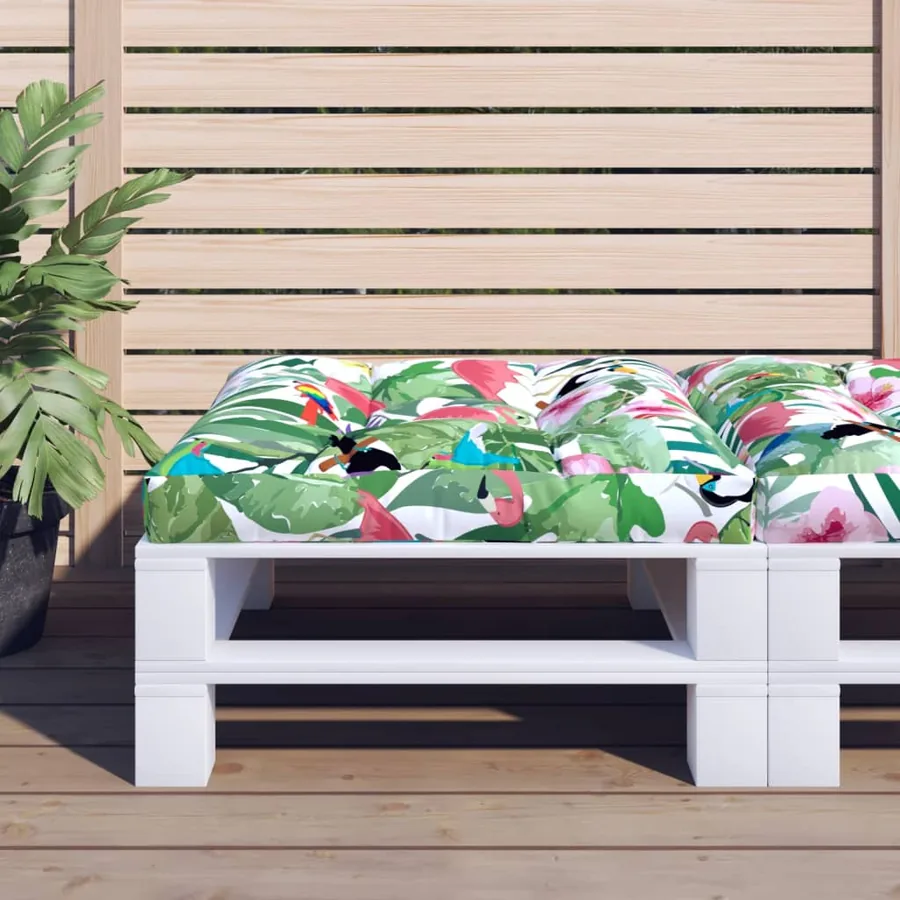 Coussin de palette multicolore 80x80x12 cm tissu