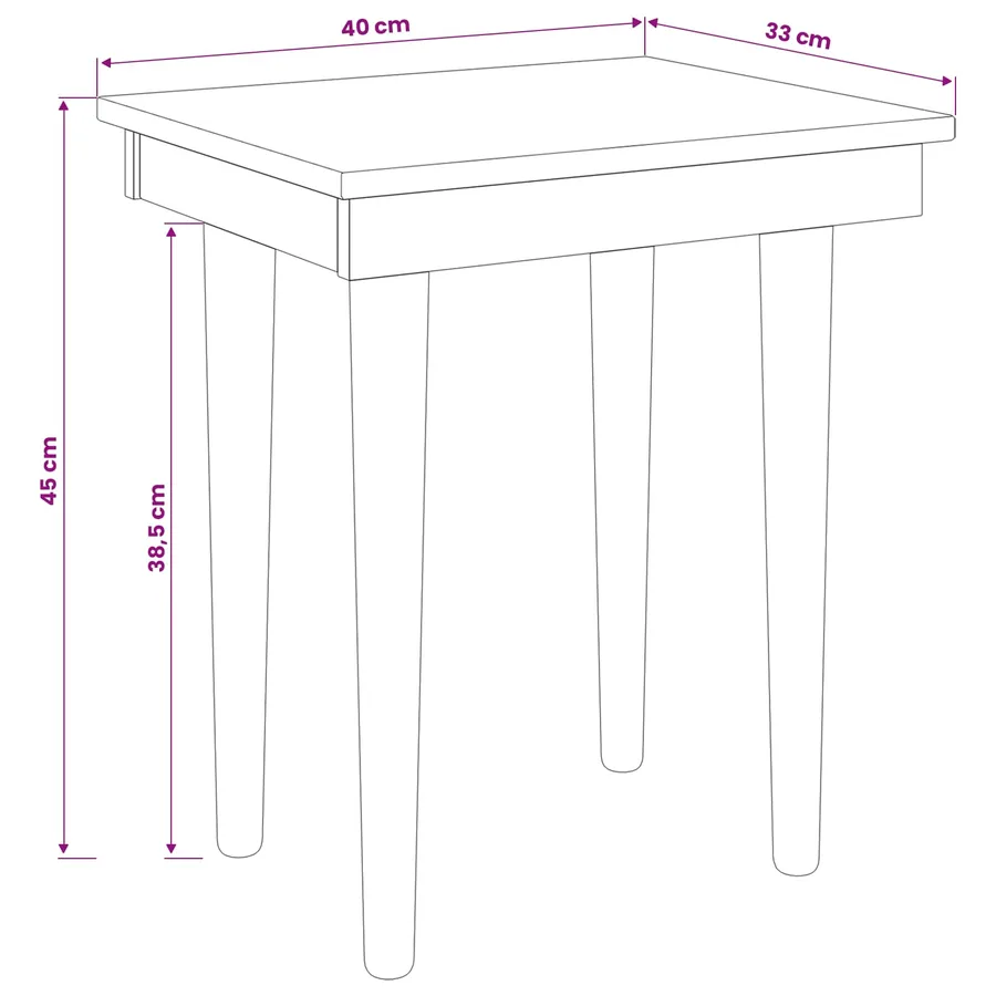 Tabouret de coiffeuse FAUSKE Blanc 40 x 33 x 45 cm - 6