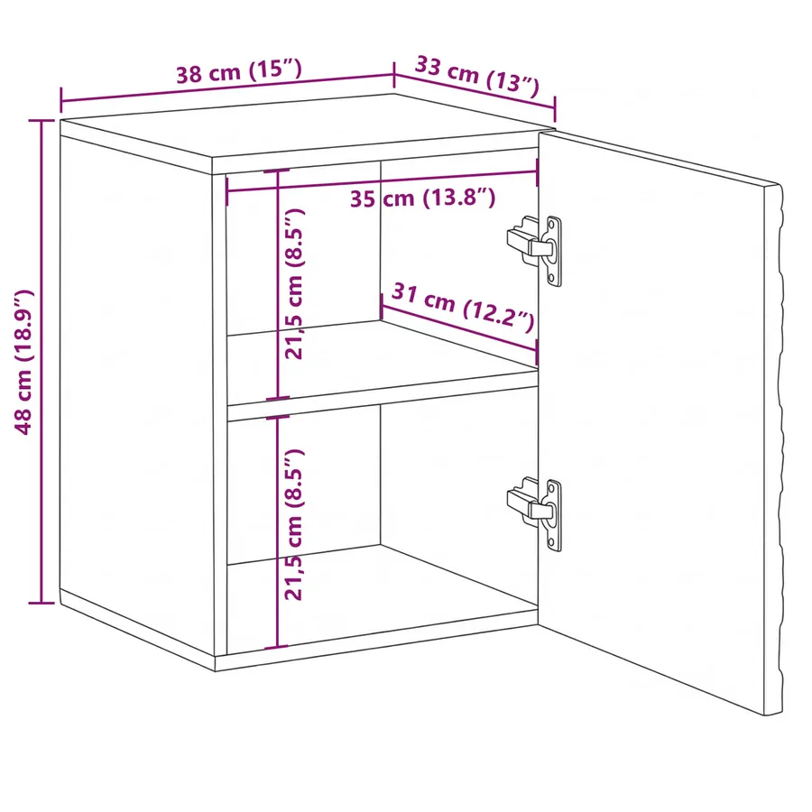 Cabinet de Salle de Bain Suspendu Blanc 38 x 33,5 x 48 cm - 11