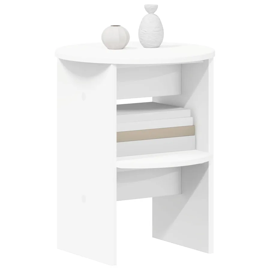 Meuble d'appoint 2 pcs Blanc Ø40 x 50 cm Bois d’ingénierie - 3