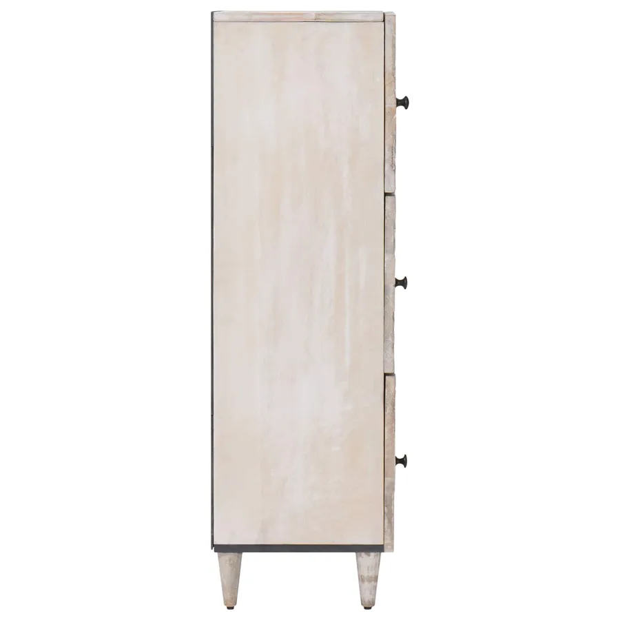 Buffet Haut Blanc 40 x 33,5 x 110 cm Bois de mangue massif - 4
