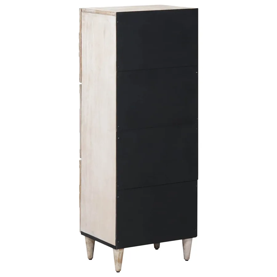 Buffet Haut Blanc 40 x 33,5 x 110 cm Bois de mangue massif - 5