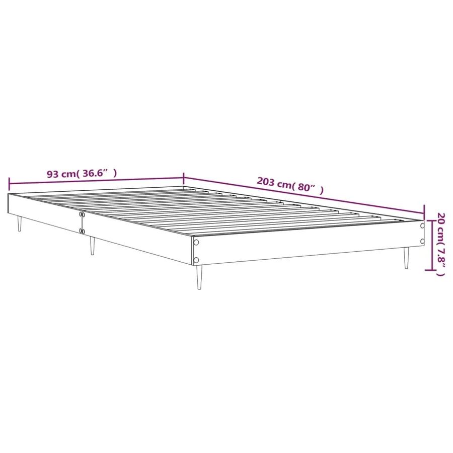 Cadre de lit sans matelas chêne sonoma 90x200 cm - 10