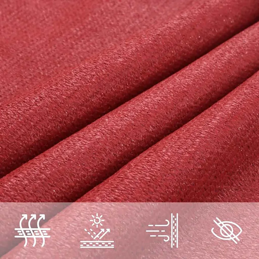 Voile d'ombrage 160 g/m² Rouge 2x4,5 m PEHD - 7