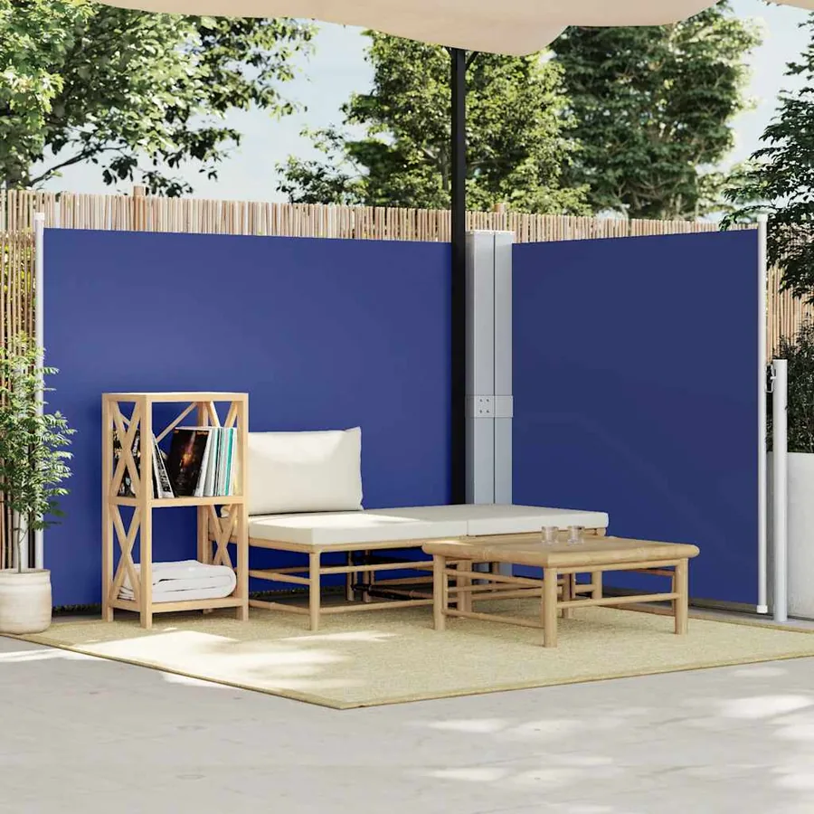 Auvent latéral rétractable Bleu 140 x 600 cm