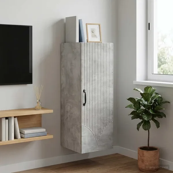 Armoire Murale Gris béton 33 x 34,5 x 90 cm Bois d'ingénierie