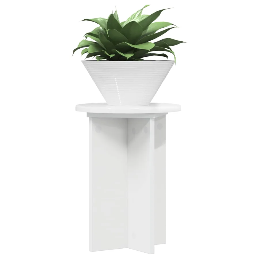 Support de Plante 2 pcs Blanc brillant Ø29,5 x 40 cm - 3