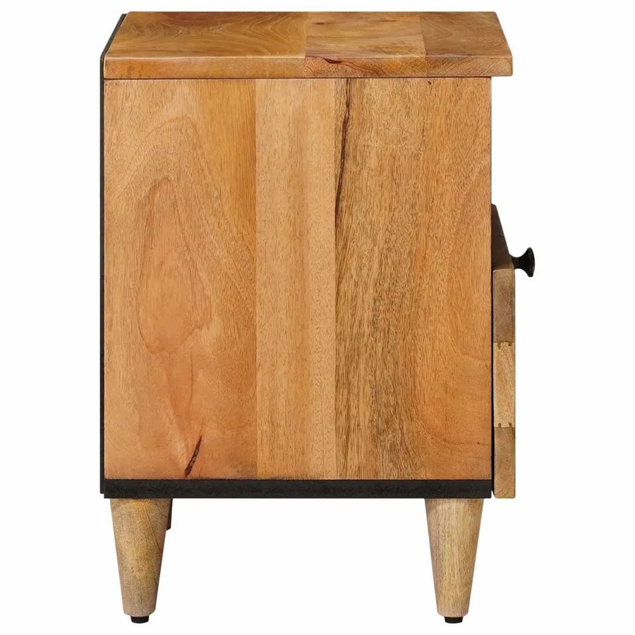 Cabinet de chevet avec tiroir 2 pcs Naturel 40 x 33 x 46 cm - 4