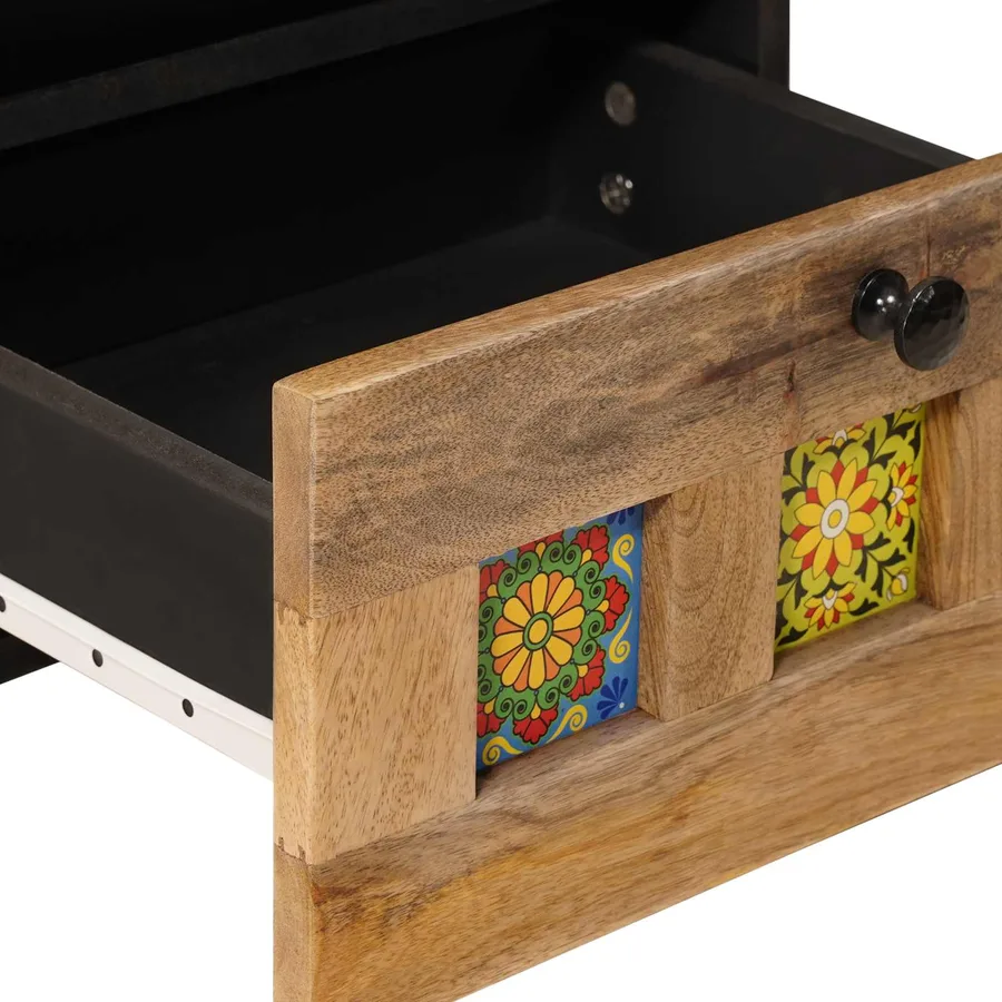 Cabinet de chevet avec tiroir 2 pcs Naturel 40 x 33 x 46 cm - 7