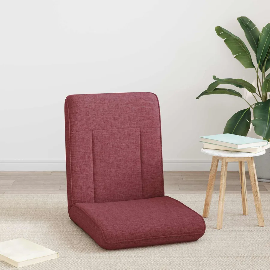 Fauteuil de sol ajustable Bordeaux Tissu - 3