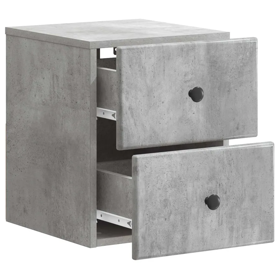 Cabinet de chevet mural 2 pcs Gris béton 34,5 x 33 x 40 cm - 6