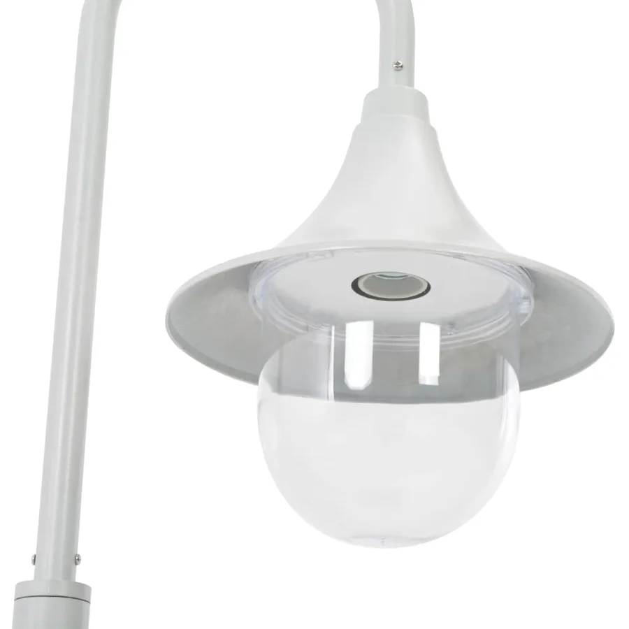 Lampadaire de jardin E27 120 cm Aluminium Blanc - 5