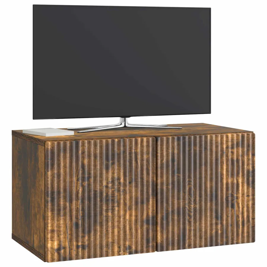 Meuble TV mural Chêne fumé 59,5 x 31 x 30 cm Bois d'ingénierie - 3