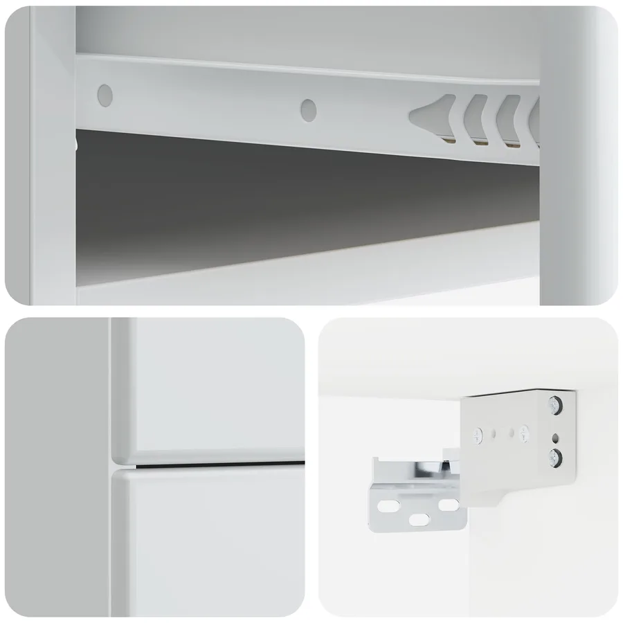 Cabinet de chevet mural 2 pcs Blanc 34,5 x 33 x 40 cm - 10