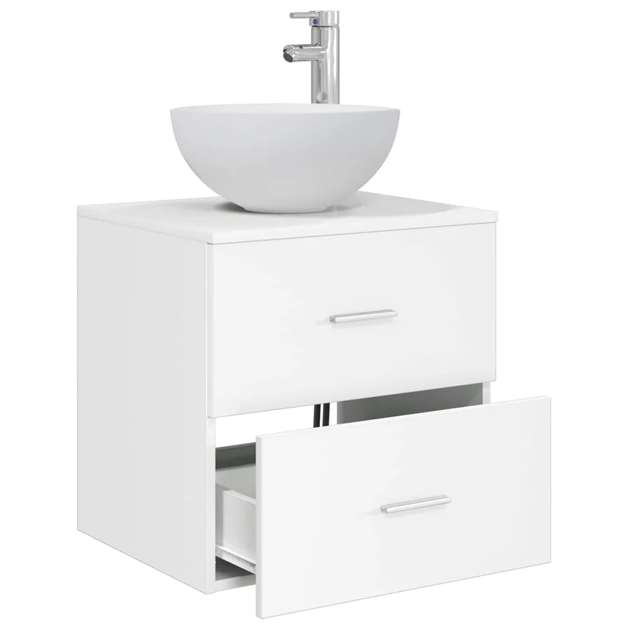 Vanité de lavabo mural Blanc 49,5 x 41 x 64,5 cm - 3