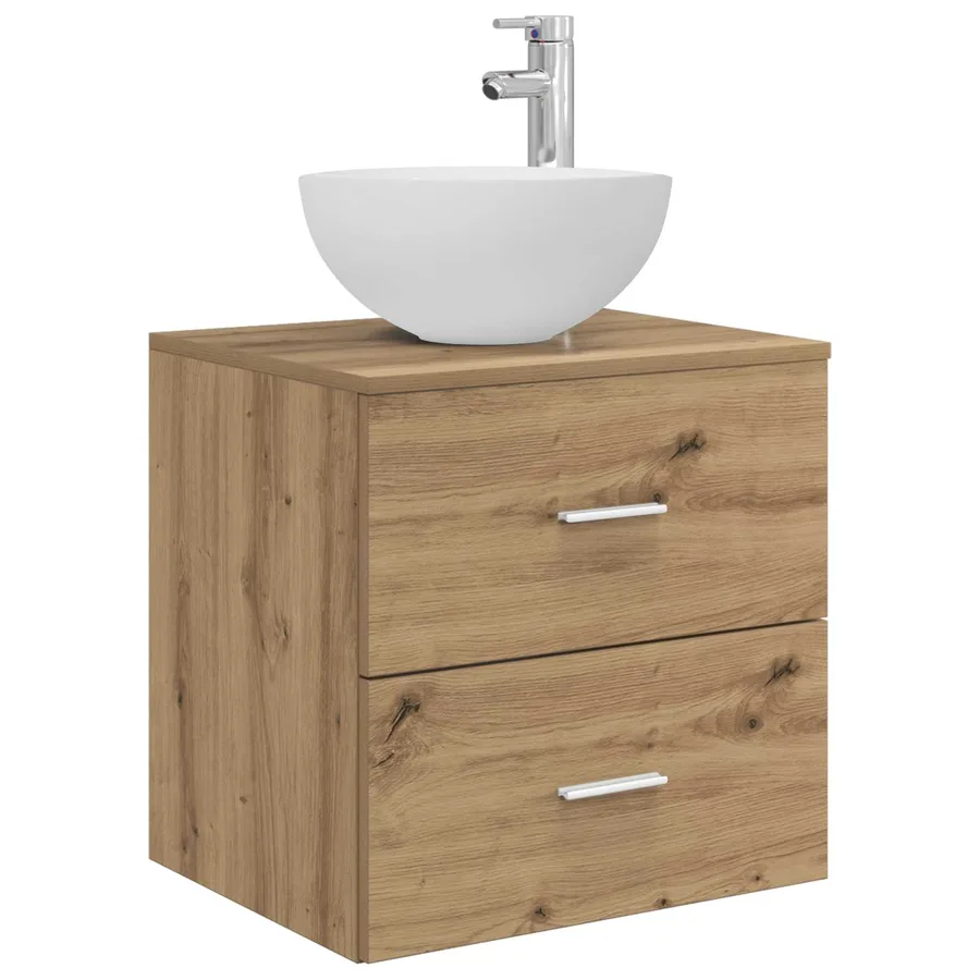 Vanité de lavabo mural Chêne artisanal 49,5 x 41 x 64,5 cm - 2