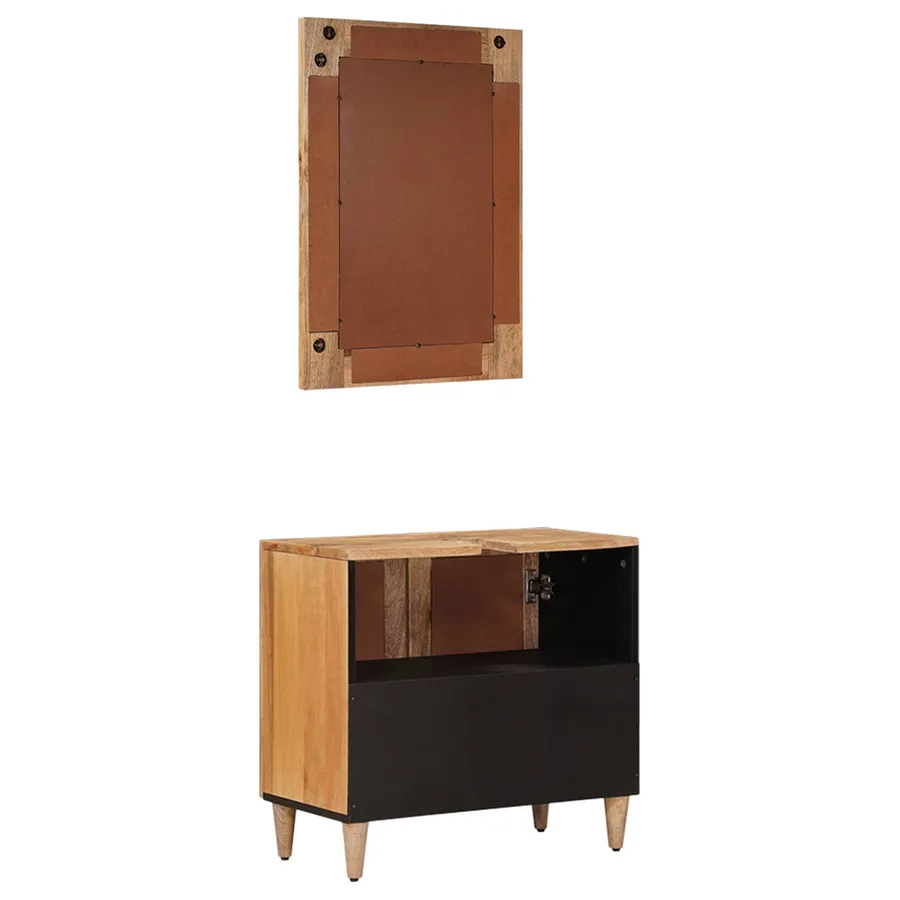 Ensemble de mobilier de salle de bain avec porte 2 pcs Naturel - 6