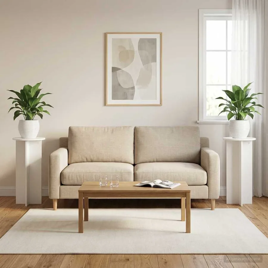 Support de Plante 2 pcs Blanc brillant Ø40 x 100 cm - 4