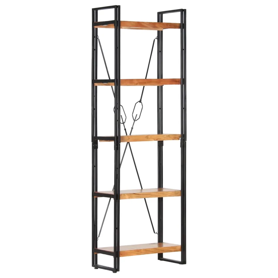 Bibliothèque à 5 niveaux 60x30x180 cm Bois d'acacia solide - 10
