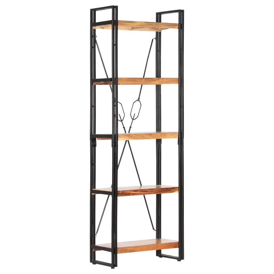 Bibliothèque à 5 niveaux 60x30x180 cm Bois d'acacia solide - 7