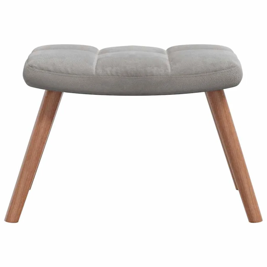 Chaise à bascule avec repose-pied Gris clair Velours - 5