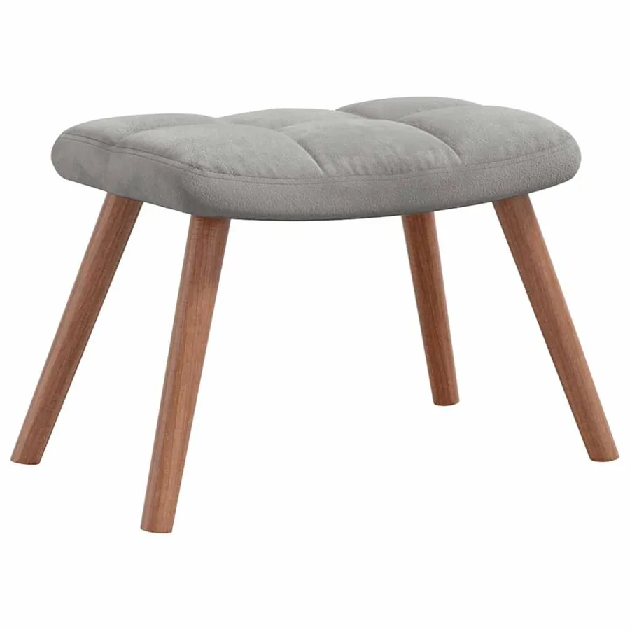 Chaise à bascule avec repose-pied Gris clair Velours - 8