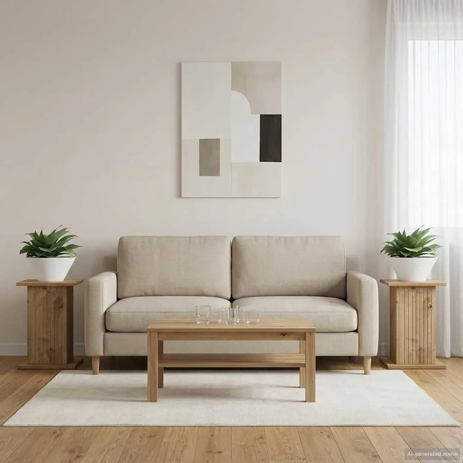 Support de Plante 2 pc Chêne artisanal 30,5 x 30 x 43 cm