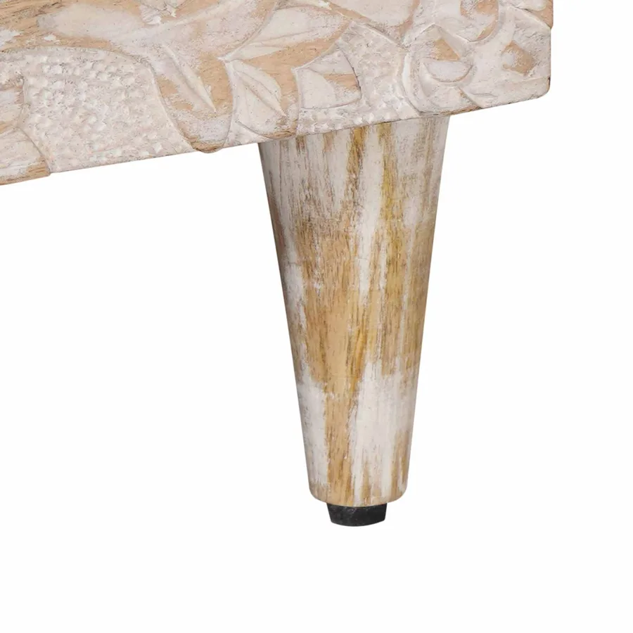 Meuble TV Blanc 70 x 33,5 x 46 cm Bois de mangue massif - 8