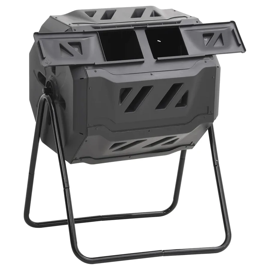 Bac à compost de jardin Noir 73x64x95 cm 160 L - 4