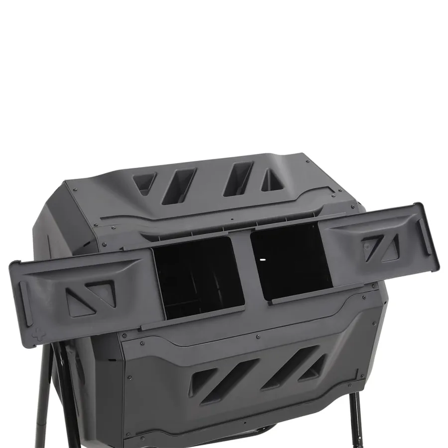 Bac à compost de jardin Noir 73x64x95 cm 160 L - 6