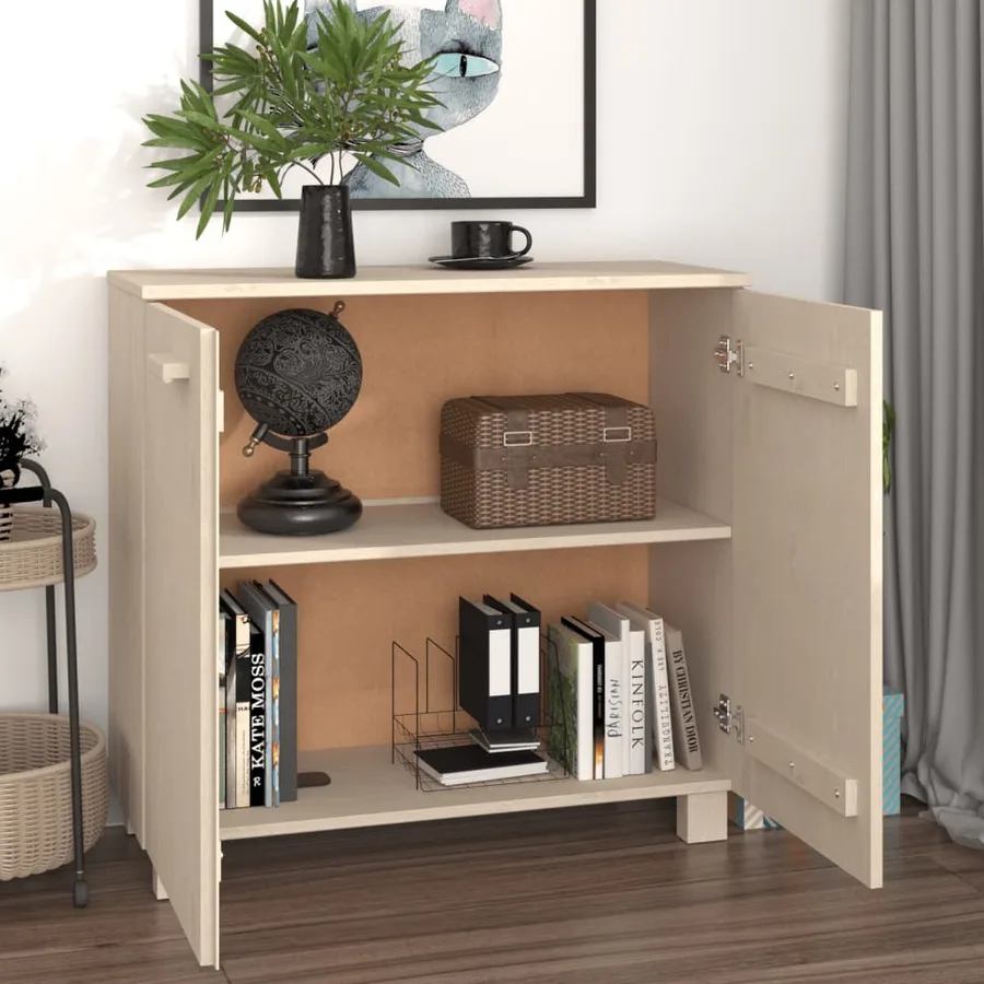 Buffet HAMAR Marron miel 85x35x80 cm Bois massif de pin - 7