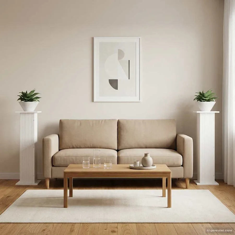 Support de Plante 2 pcs Blanc 30,5 x 30 x 100,5 cm - 4