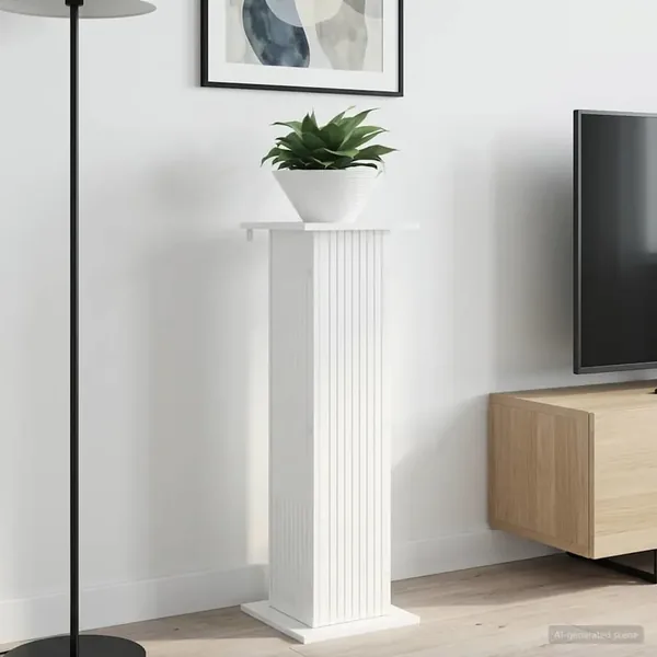 Support de Plante 2 pcs Blanc brillant 30,5 x 30 x 100,5 cm