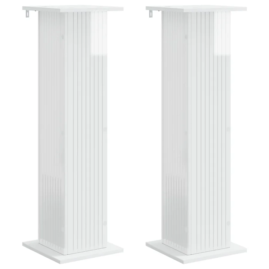 Support de Plante 2 pcs Blanc brillant 30,5 x 30 x 100,5 cm - 2