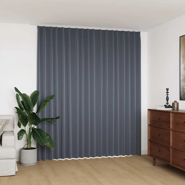 Rideau occultant avec crochets Gris 290x245 cm