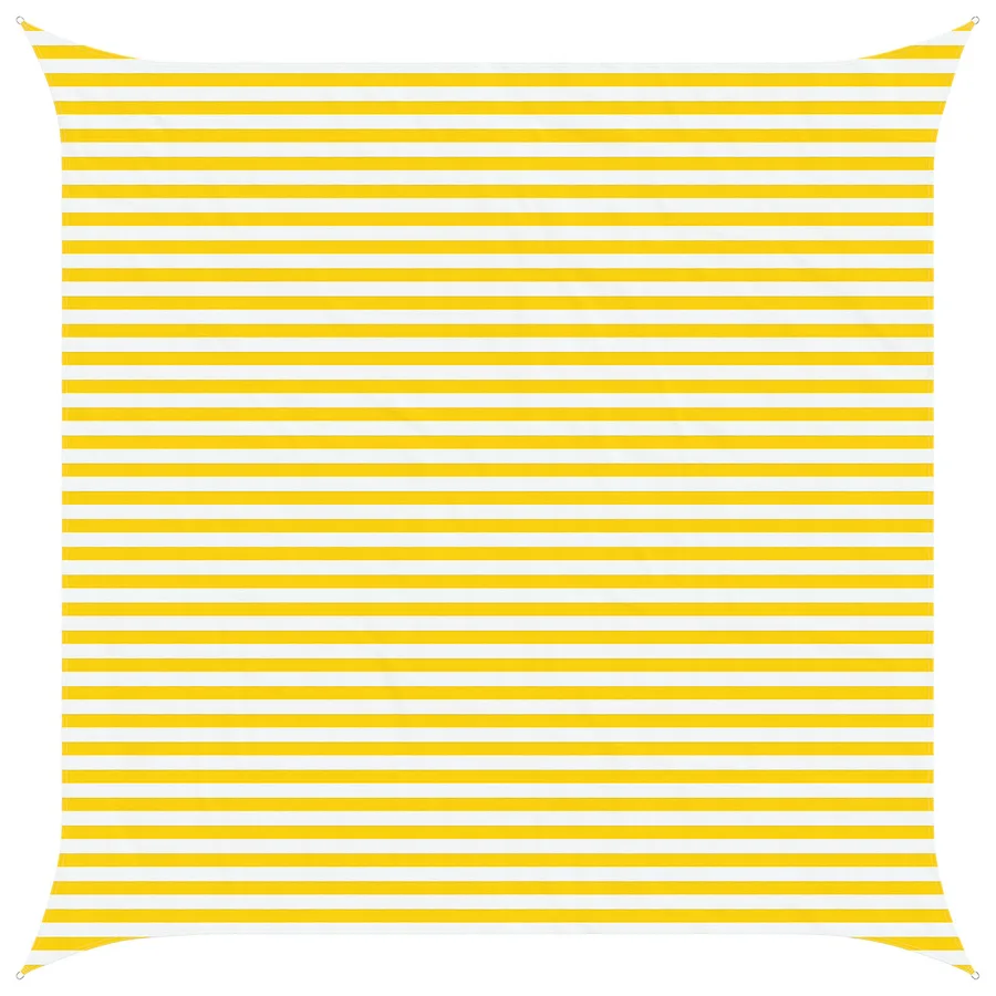 Voile d'ombre Jaune et blanc 4,5 x 4,5 m 100 % polyester Oxford - 2